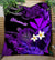 Hawaii Turtle With Plumeria Leaf Purple Quilt - LT12 Quilt Black - Polynesian Pride