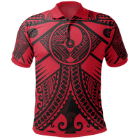 YAP Polo Shirt Red Seal with Polynesian Tattoo Unisex Red - Polynesian Pride