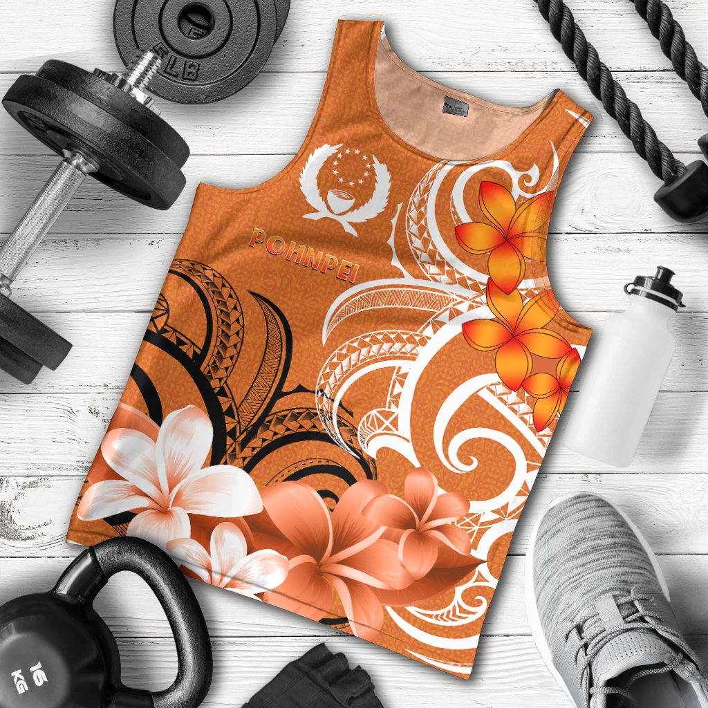 Pohpei Men's Tank Top - Pohnpei Spirit Orange - Polynesian Pride