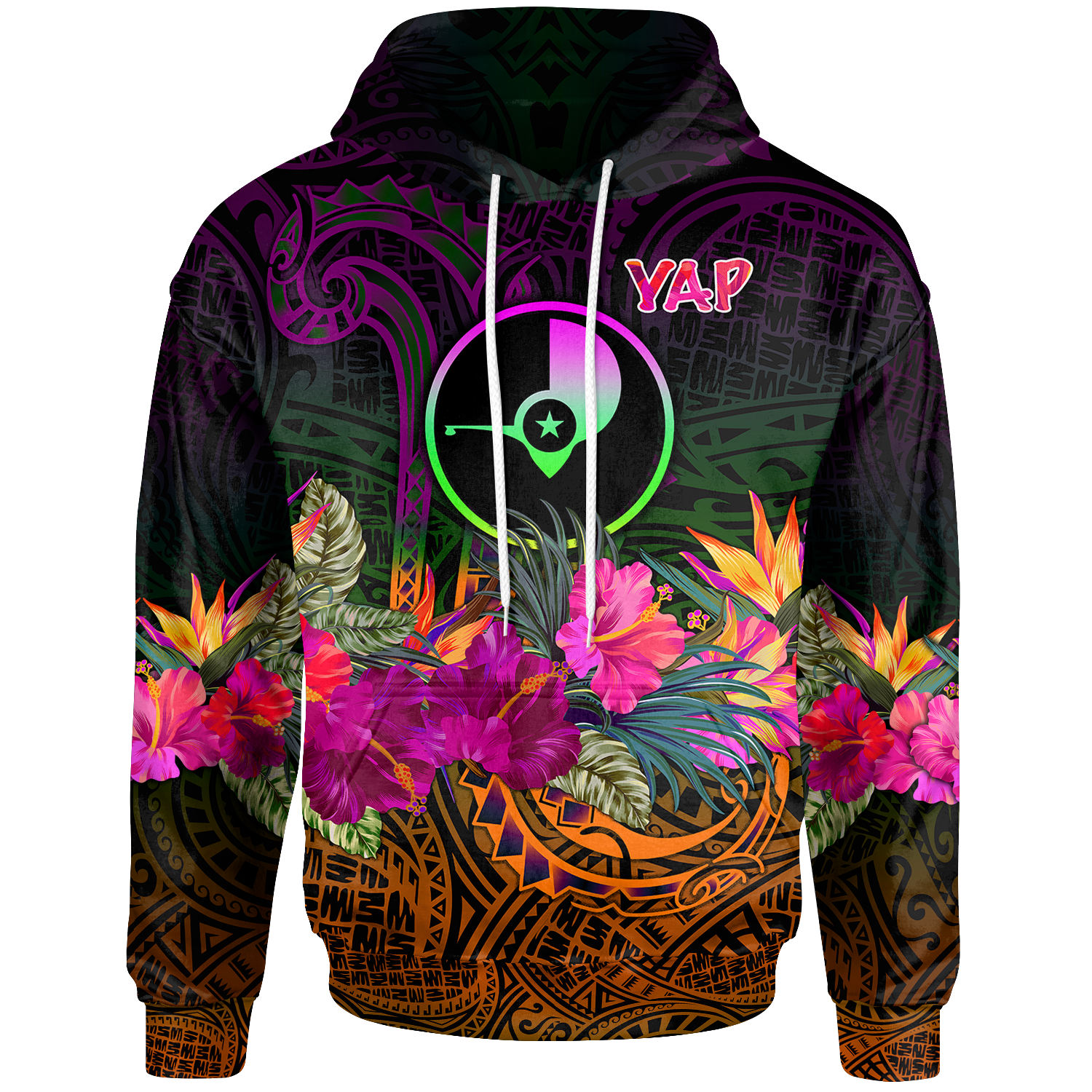 YAP Hoodie Summer Hibiscus Unisex Reggae - Polynesian Pride