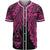 Guam Polynesian Baseball Shirt - Tribal Wave Tattoo Pink Unisex Pink - Polynesian Pride