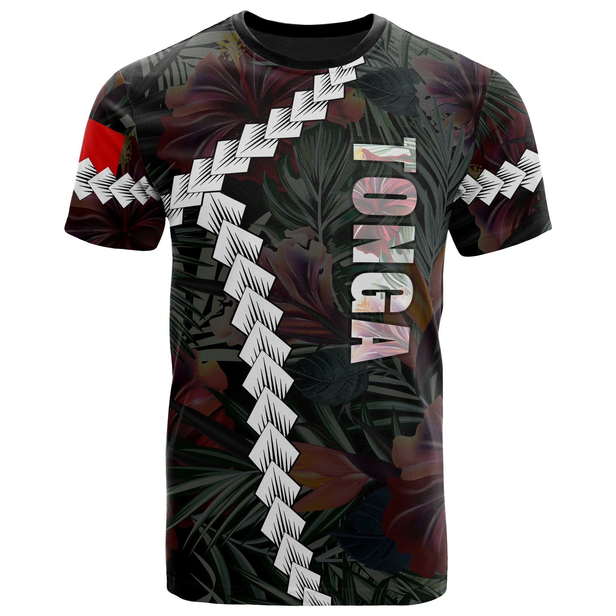 Tonga Polynesian T Shirt Chain Polynesian Unisex BLACK - Polynesian Pride