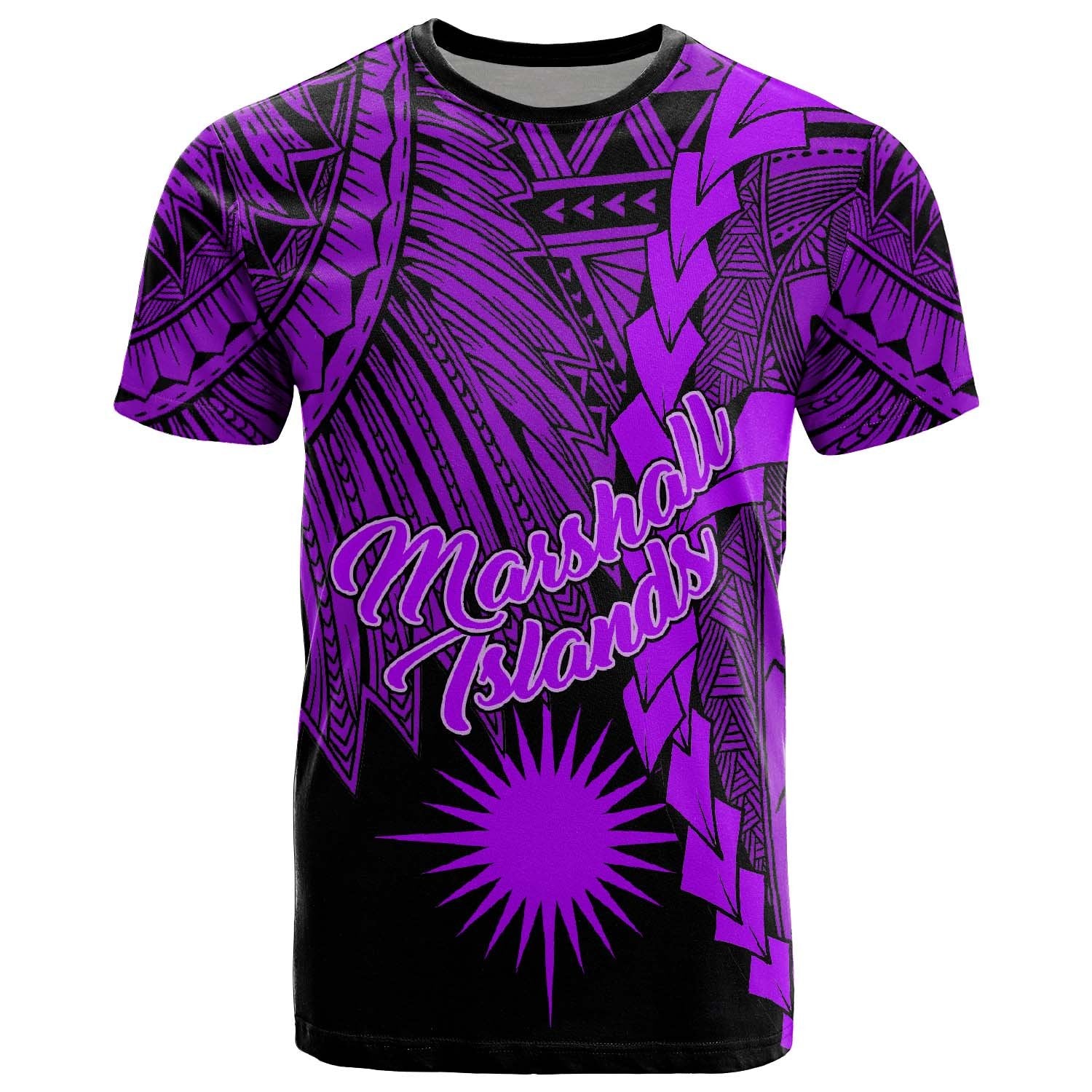 Marshall Islands Polynesian T Shirt Tribal Wave Tattoo Purple Unisex Purple - Polynesian Pride