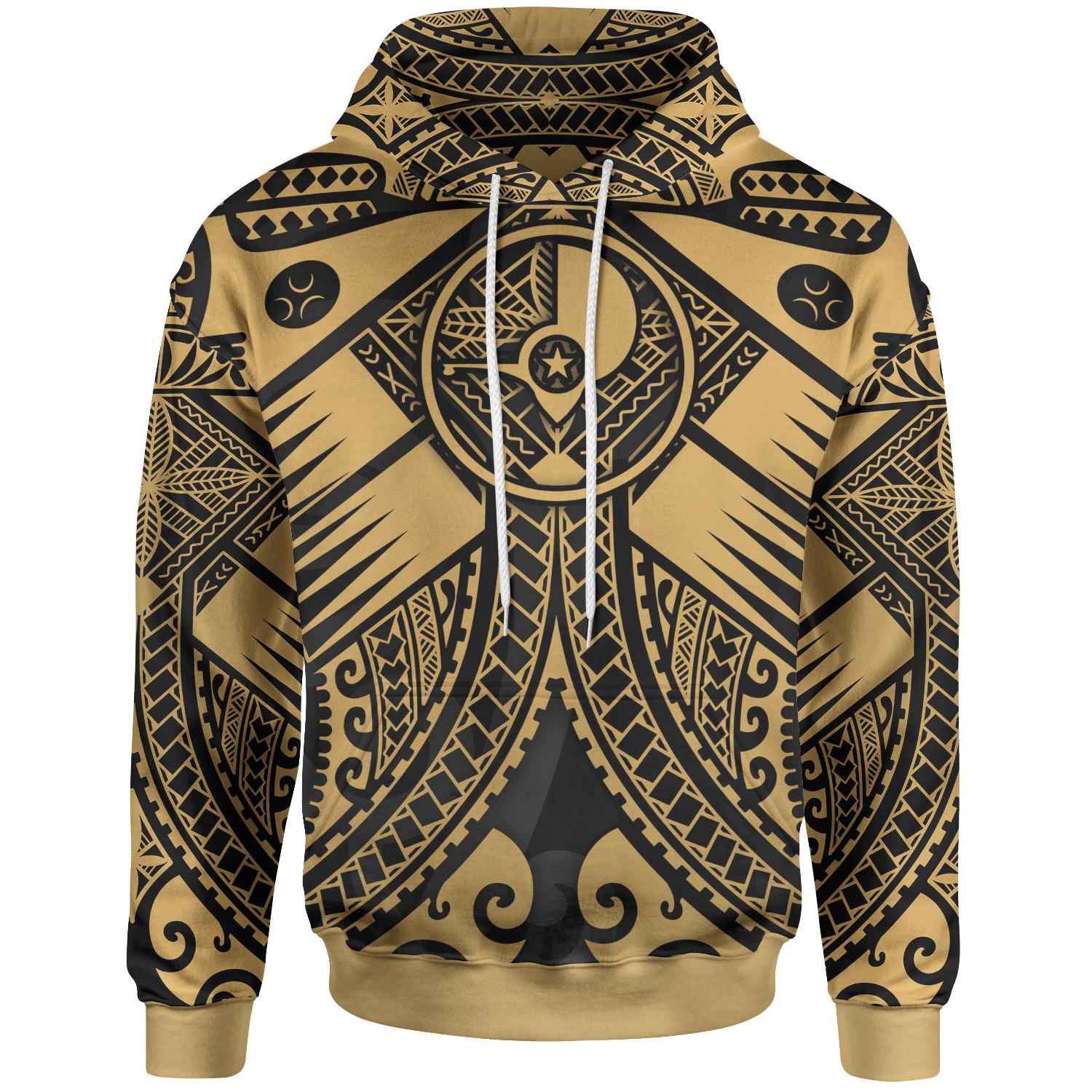 YAP Hoodie Gold Seal with Polynesian Tattoo Unisex Gold - Polynesian Pride