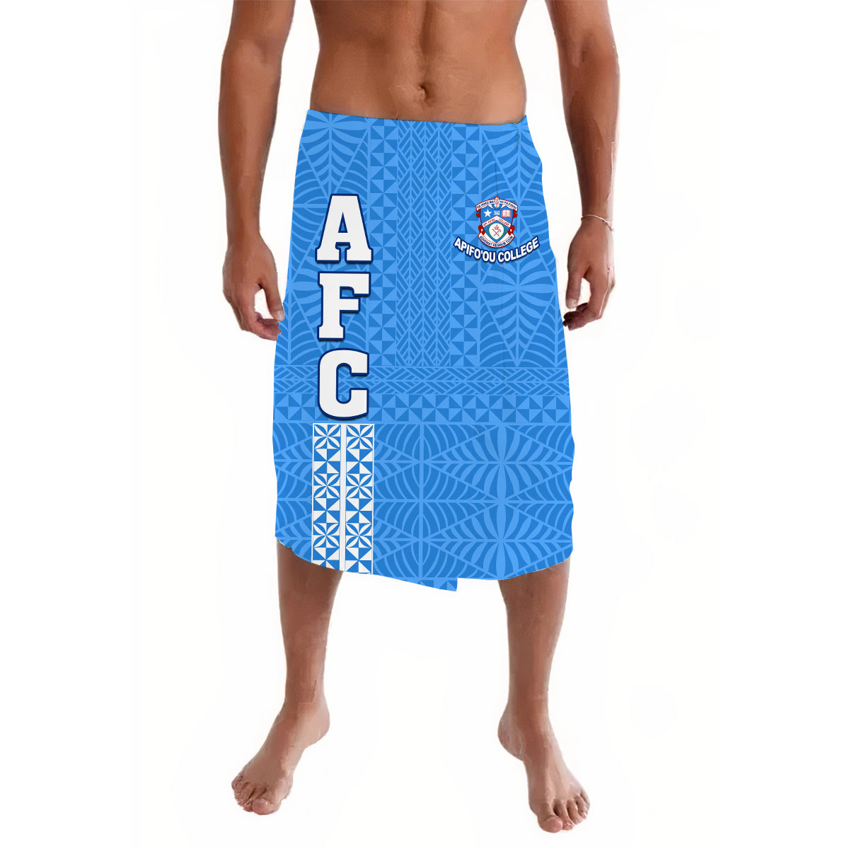 Apifoou College Lavalava Tongan Pattern AFC Lovers Ver.01 LT13 Blue - Polynesian Pride