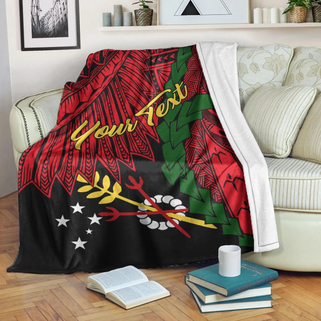 Papua New Guinea Simbu Province Polynesian Custom Personalised Blanket - Tribal Wave Tattoo White - Polynesian Pride