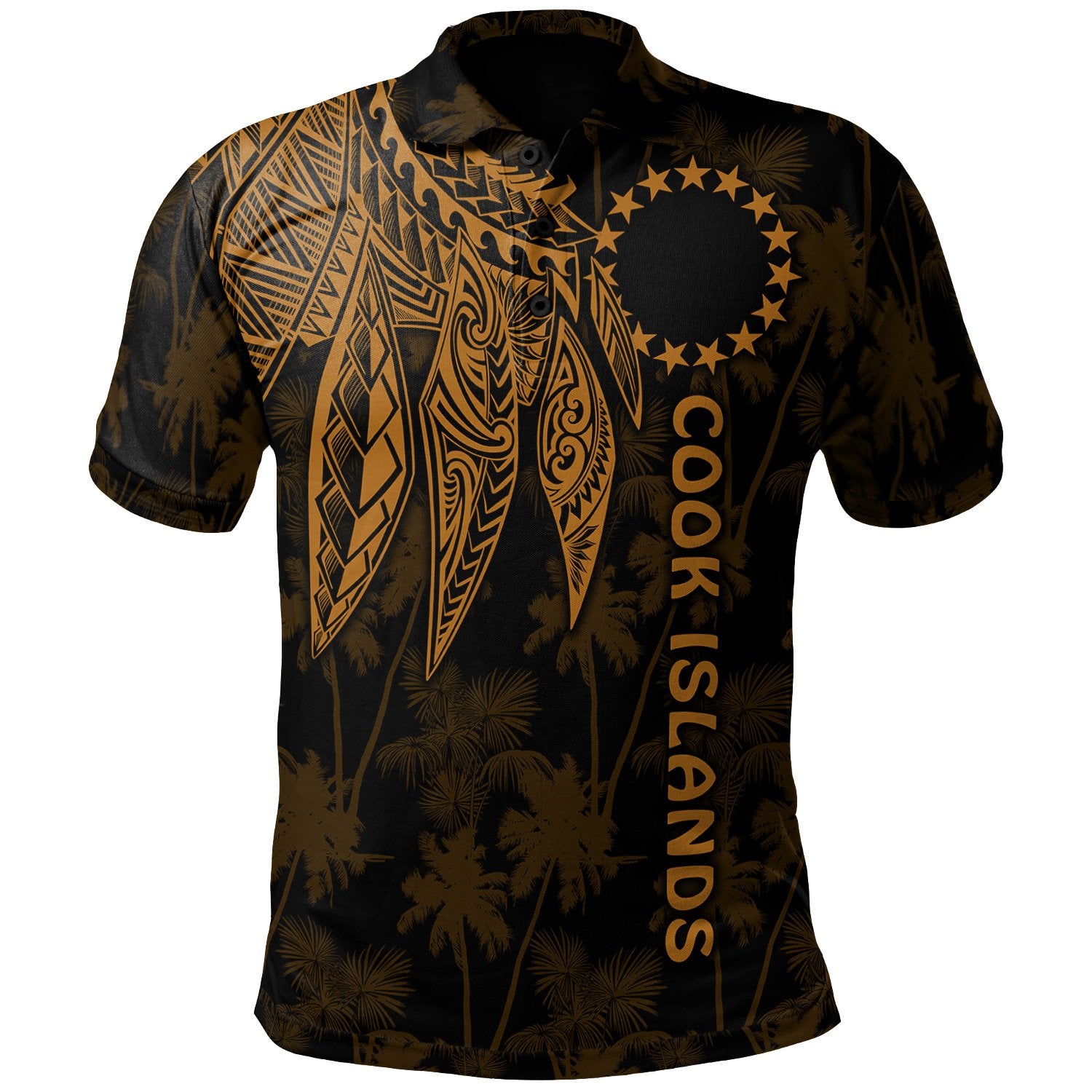 Cook Islands Polo Polynesian Wings (Golden) Golden - Polynesian Pride