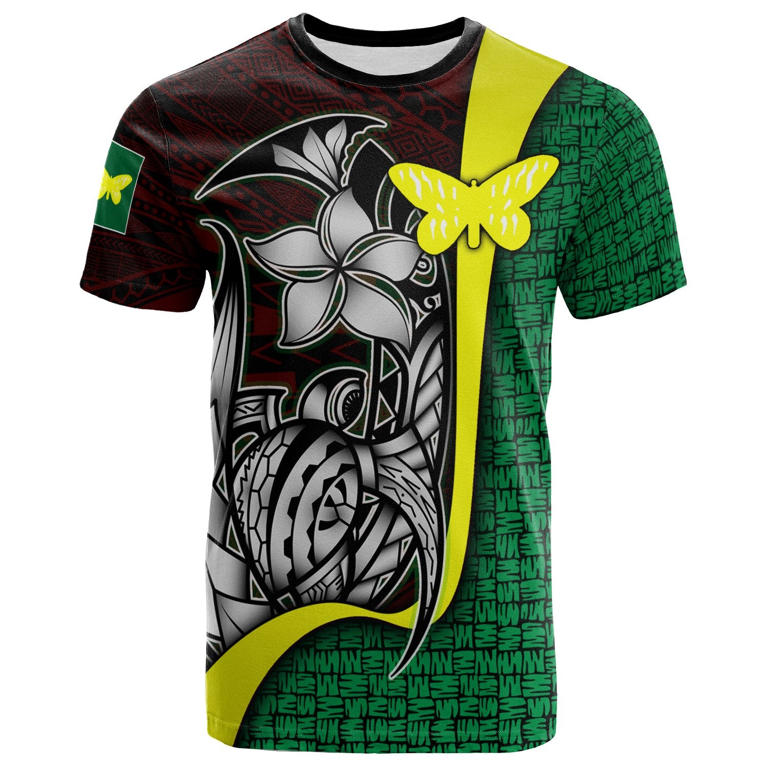 Papua New Guinea Oro Province T Shirt Turtle with Hook Unisex Green - Polynesian Pride