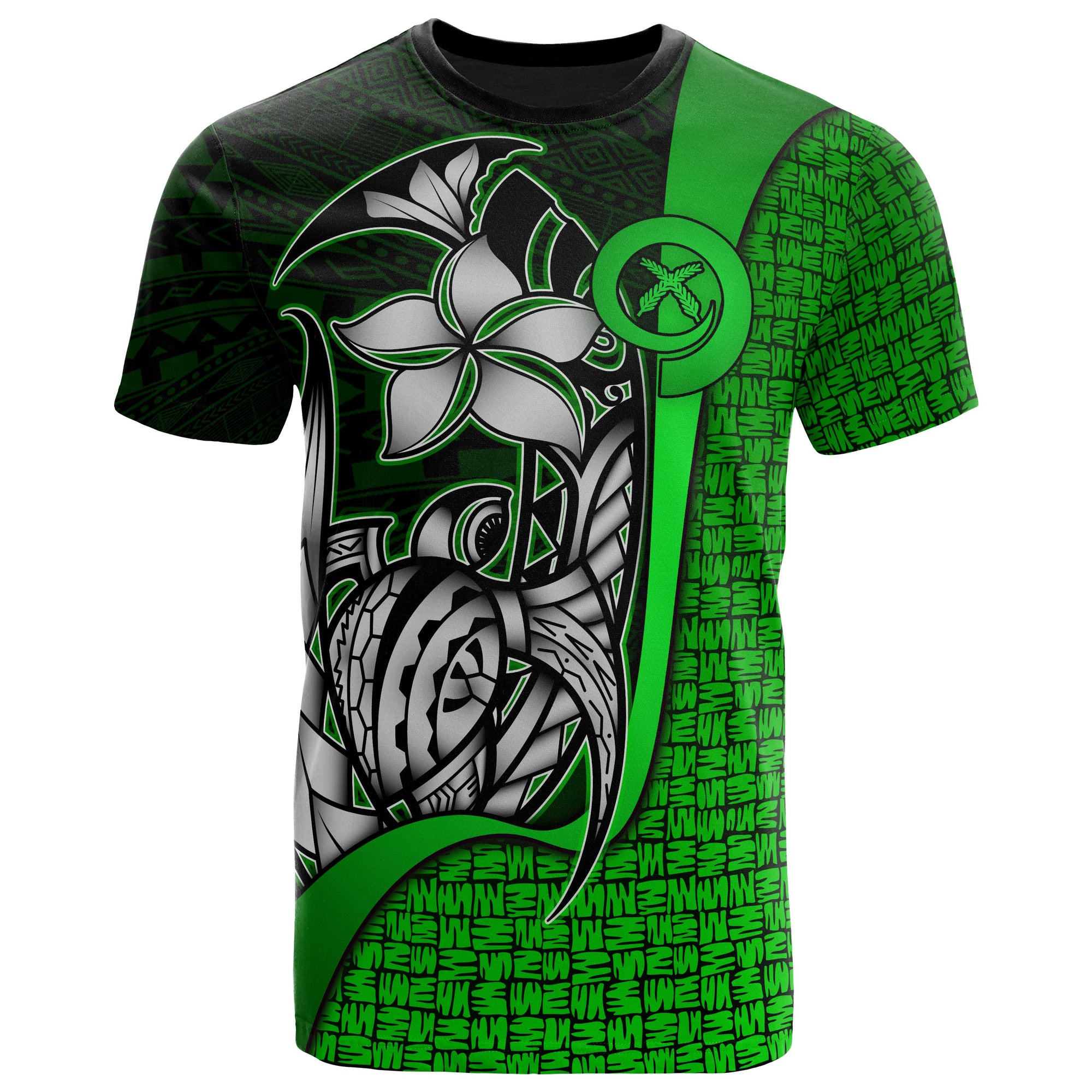 Vanuatu T Shirt Green Turtle with Hook Unisex GREEN - Polynesian Pride