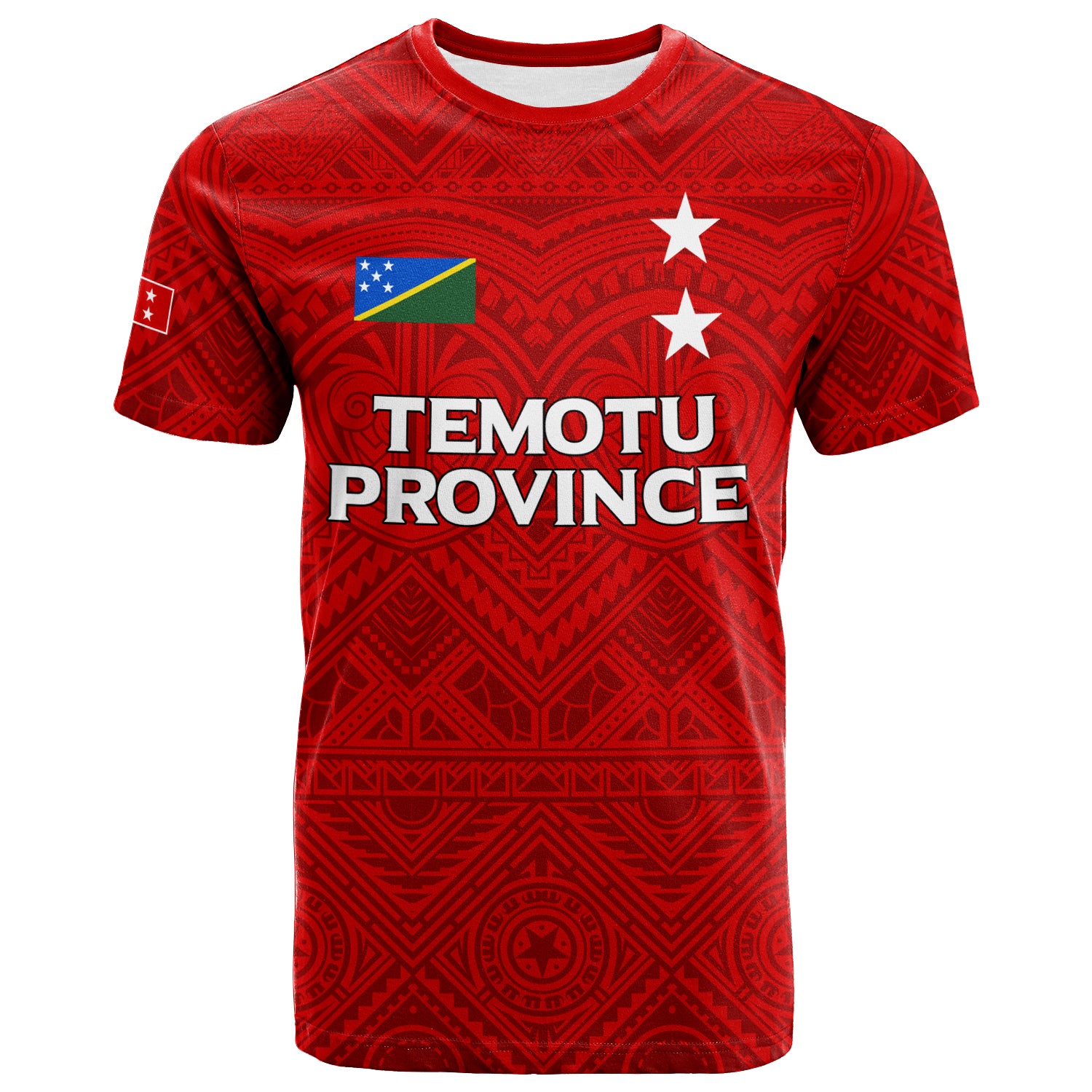 Custom Solomon Islands Temotu Province T Shirt Tribal Pattern LT12 Unisex Red - Polynesian Pride