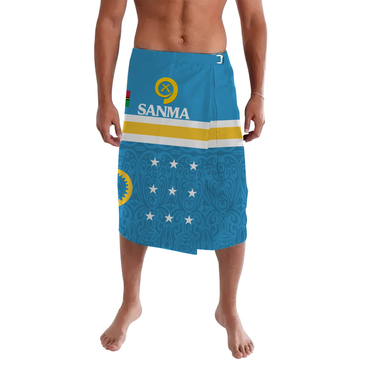 Sanma Vanuatu Province Lavalava Flag Style LT12 Lavalava Blue - Polynesian Pride