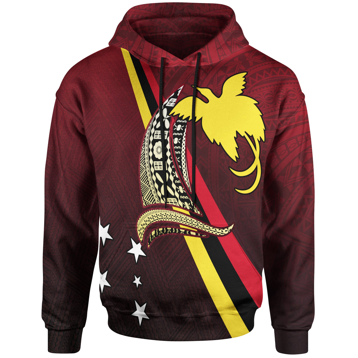 Papua New Guinea All Over Print Hoodie Sailing Style Unisex RED - Polynesian Pride