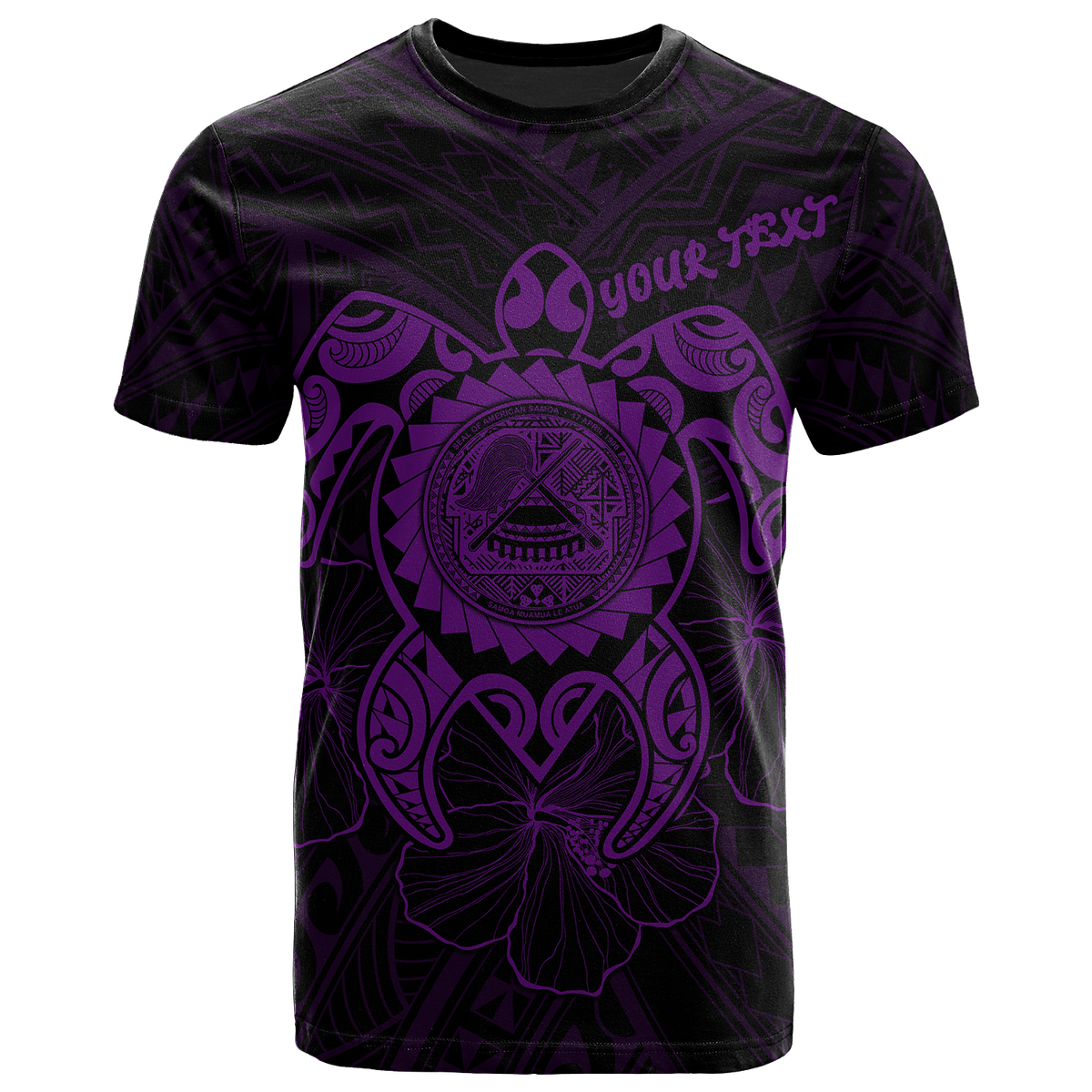 American Samoa Polynesian Custom T Shirt Vintage Polynesian Turtle (Purple) Unisex Purple - Polynesian Pride