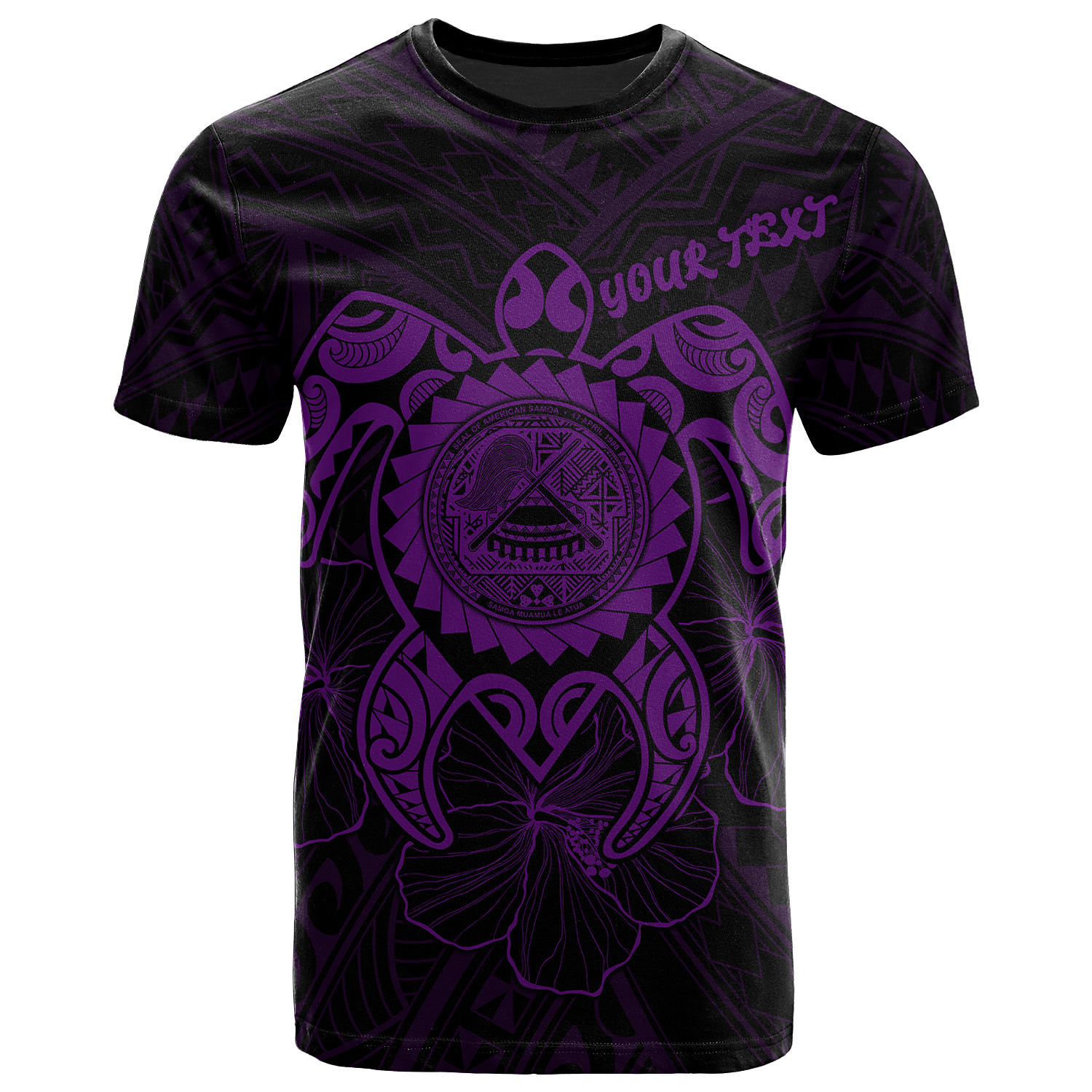 American Samoa Polynesian Custom T Shirt Vintage Polynesian Turtle (Purple) Unisex Purple - Polynesian Pride