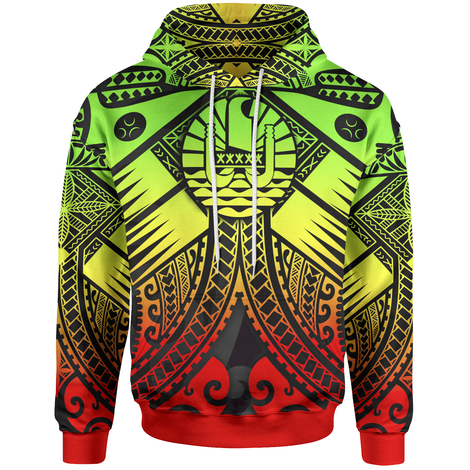 Tahiti Hoodie Reggae Seal with Polynesian Tattoo Unisex Reggae - Polynesian Pride