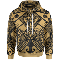 Kosrae Custom Hoodie Gold Seal with Polynesian Tattoo Unisex Gold - Polynesian Pride