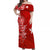 Custom Wallis et Futuna Matching Dress and Hawaiian Shirt Polynesia Red Sea Turtle and Flowers LT13 - Polynesian Pride