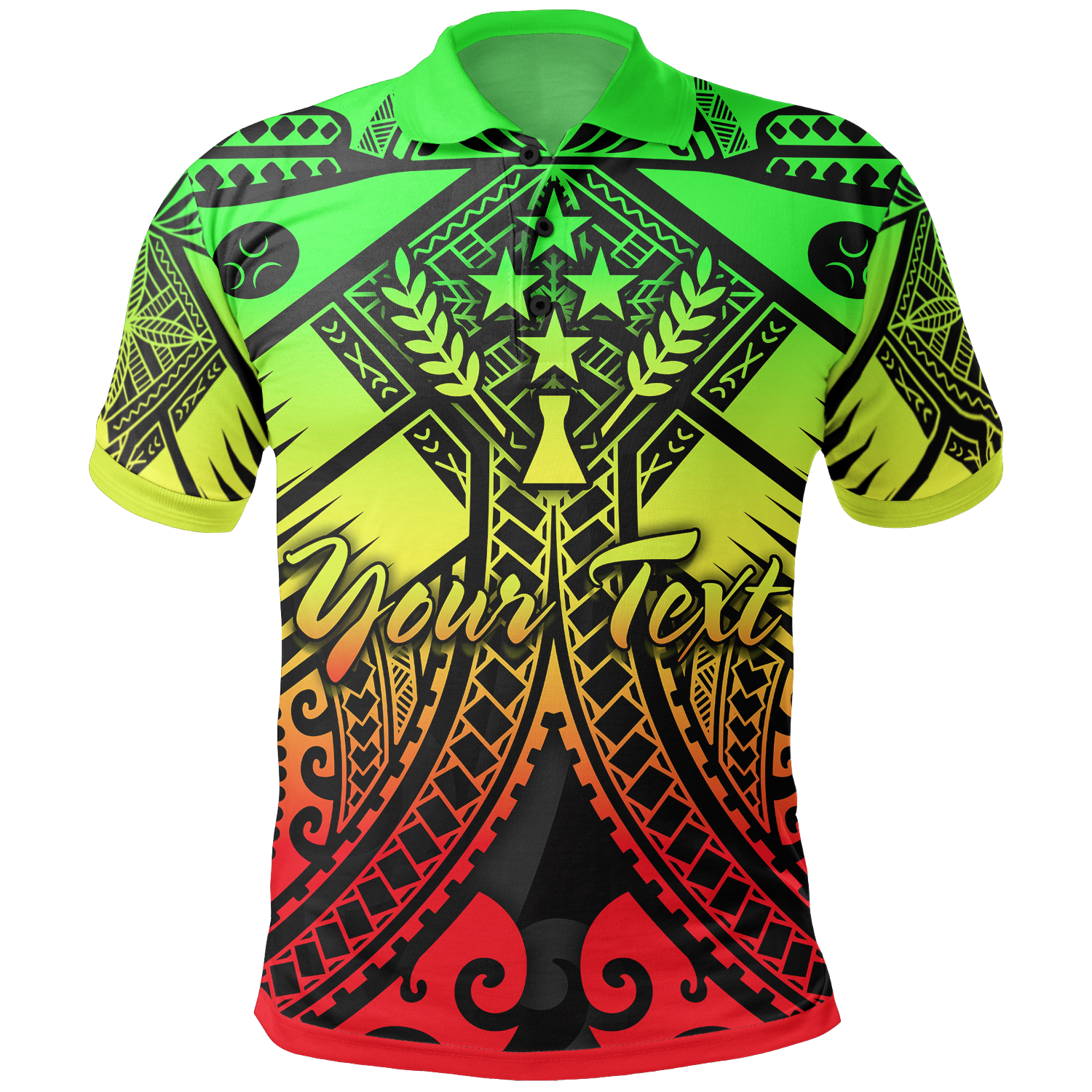 Kosrae Custom Polo Shirt Reggae Seal with Polynesian Tattoo Unisex Reggae - Polynesian Pride