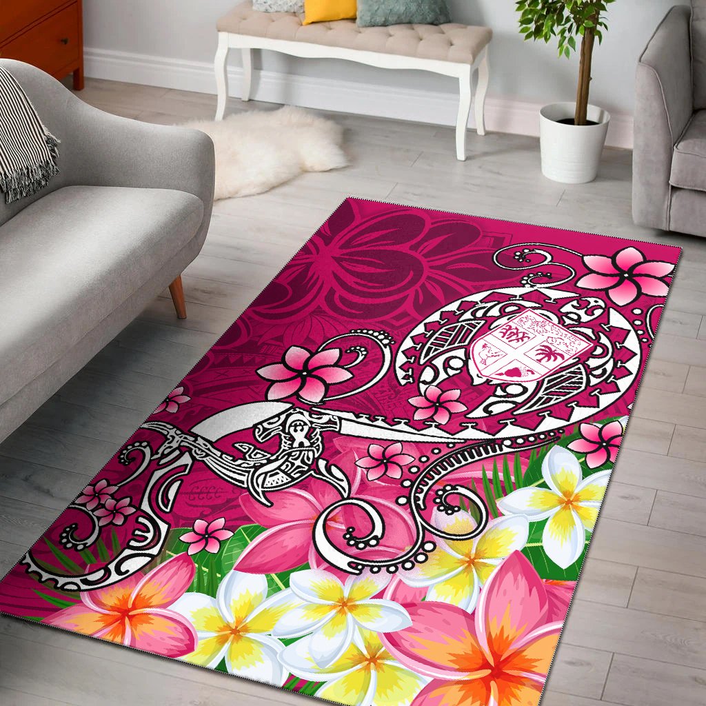 Fiji Area Rug - Turtle Plumeria (Pink) Pink - Polynesian Pride