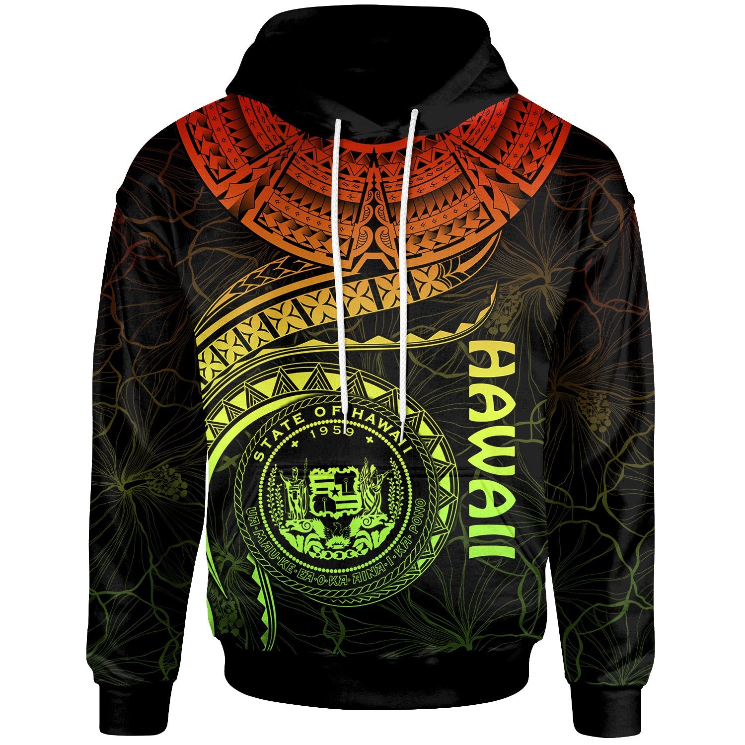 Polynesian Hawaii Hoodiean Waves (Reggae) Unisex Reggae - Polynesian Pride