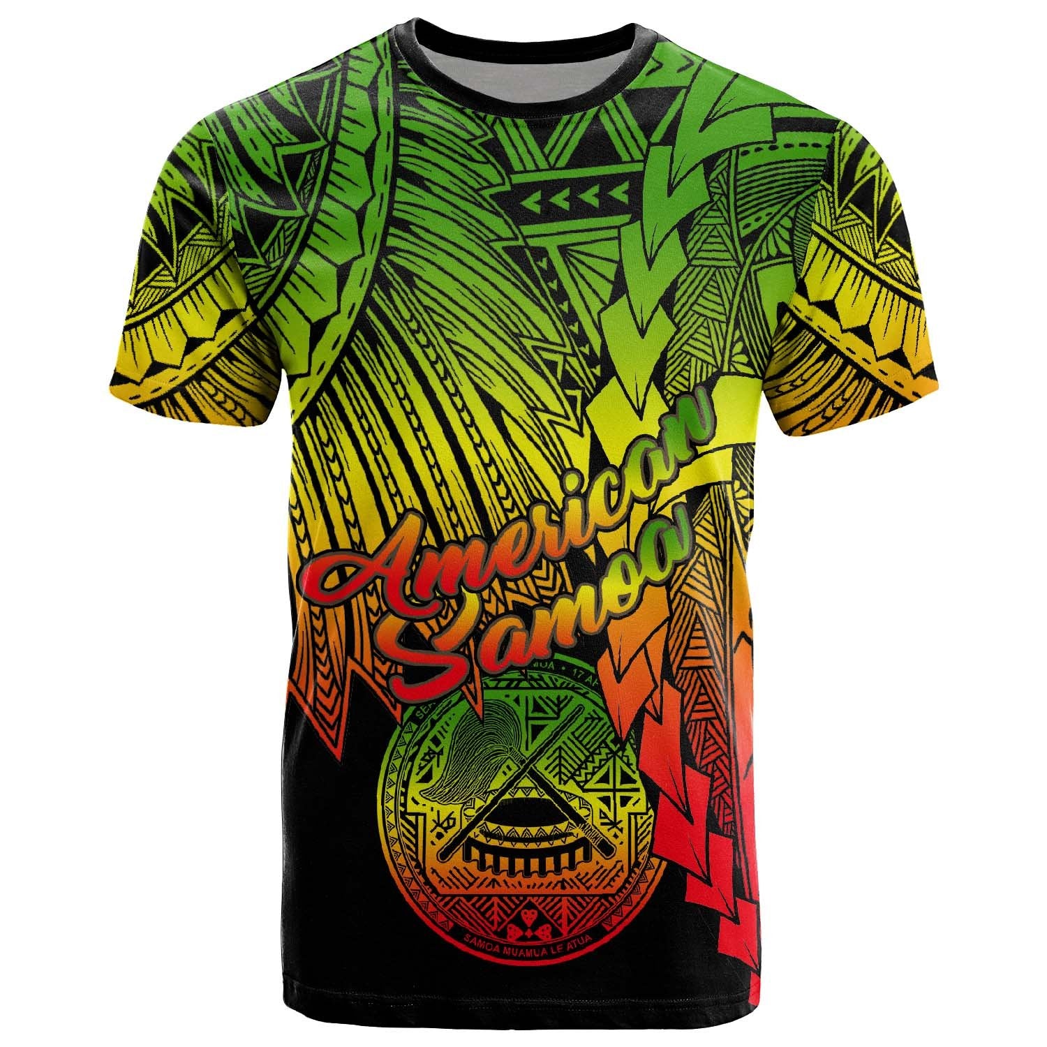 American Samoa Polynesian T Shirt Tribal Wave Tattoo Reggae Unisex Reggae - Polynesian Pride