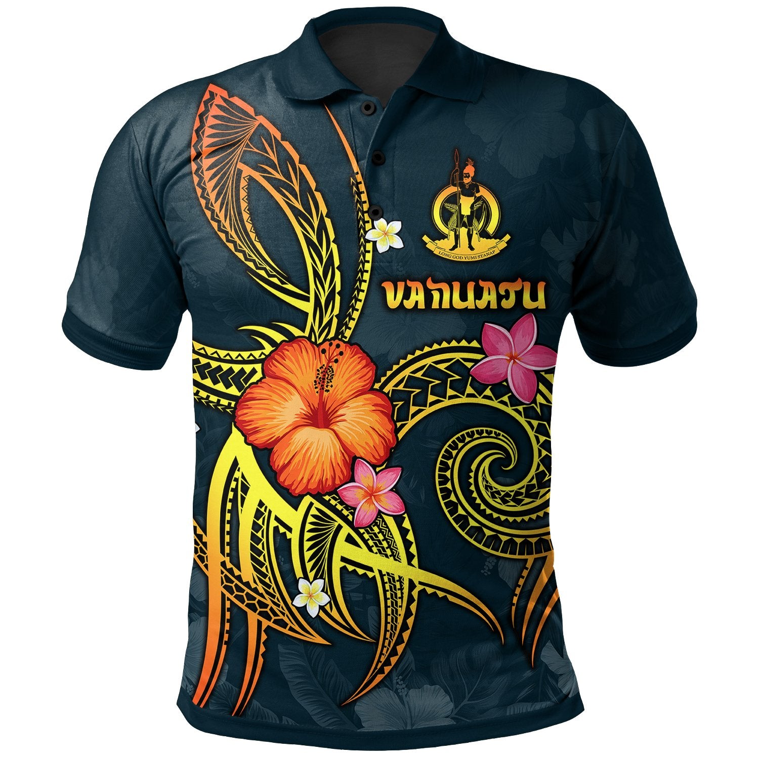 Vanuatu Polynesian Polo Shirt Legend of Vanuatu (Blue) Unisex Blue - Polynesian Pride