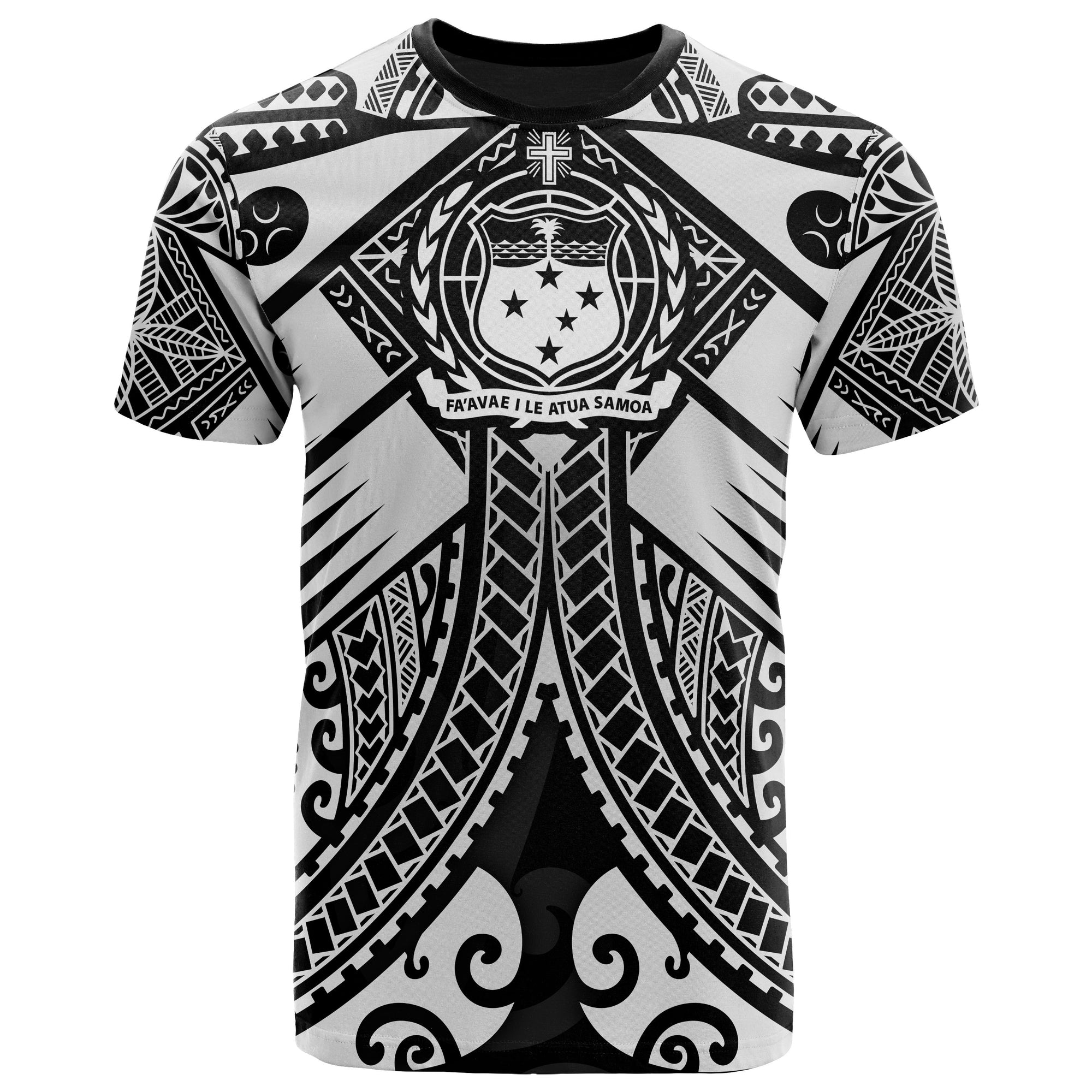 Samoa Polynesian T shirt Samoa White Seal with Polynesian Tattoo Unisex White - Polynesian Pride