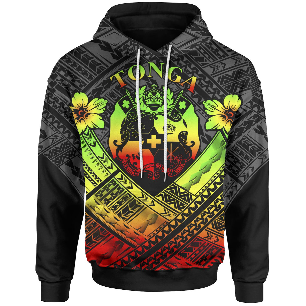 Tonga Polynesian Hoodie Tonga Reggae Seal Camisole Hibiscus Style Unisex White - Polynesian Pride