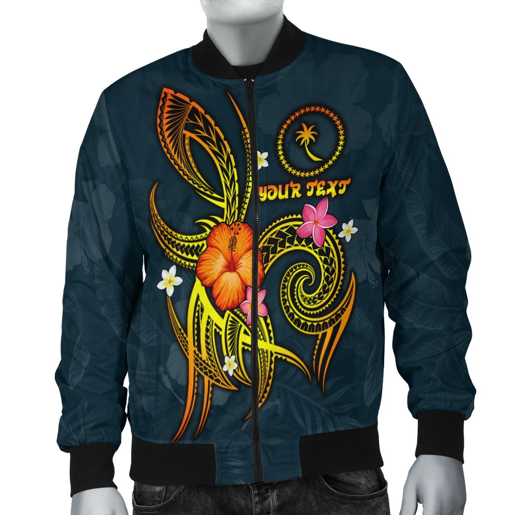 Chuuk Polynesian Personalised Men's Bomber Jacket - Legend of Chuuk (Blue) Blue - Polynesian Pride