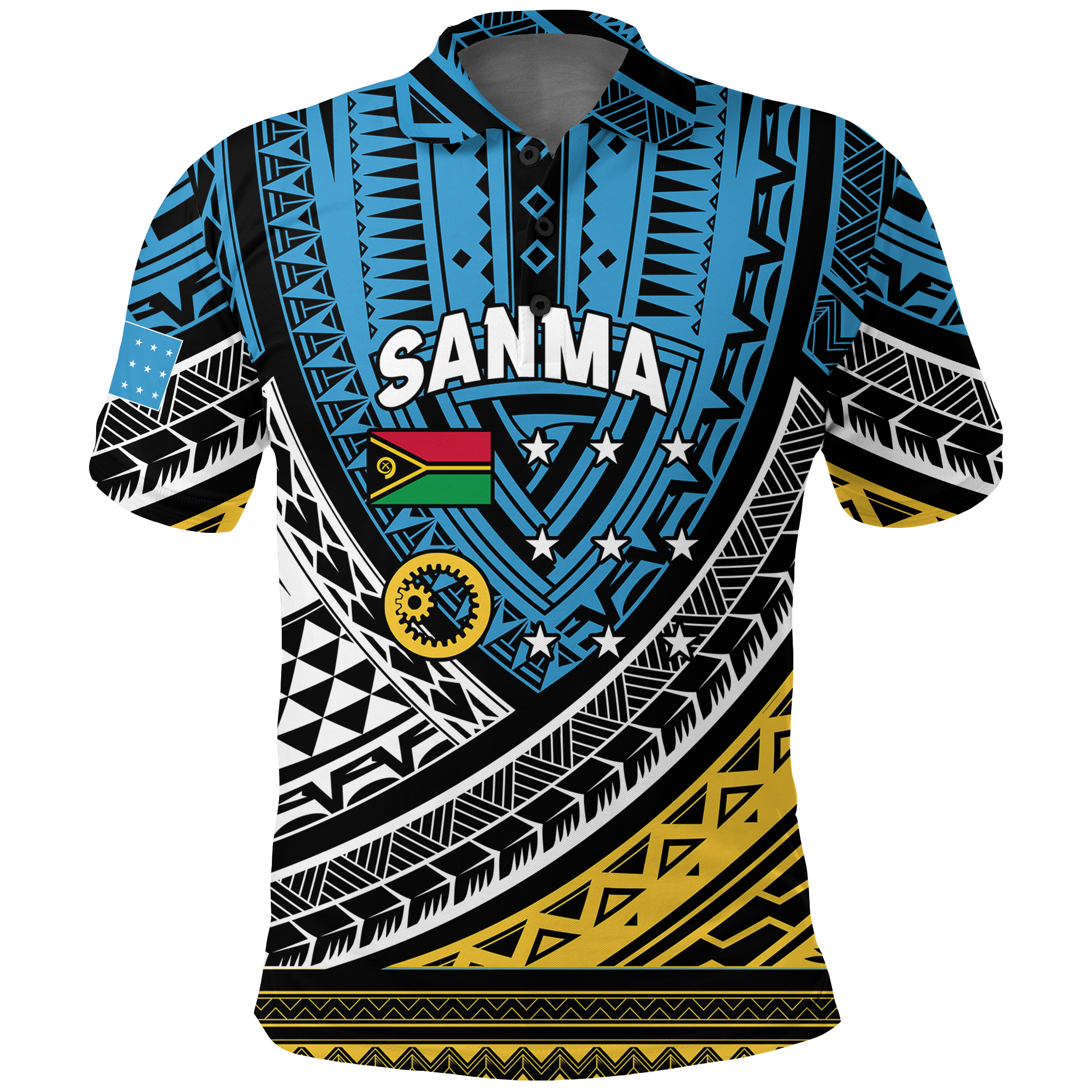 Custom Vanuatu Sanma Province Tribal Pattern Polo Shirt LT12 Unisex Blue - Polynesian Pride