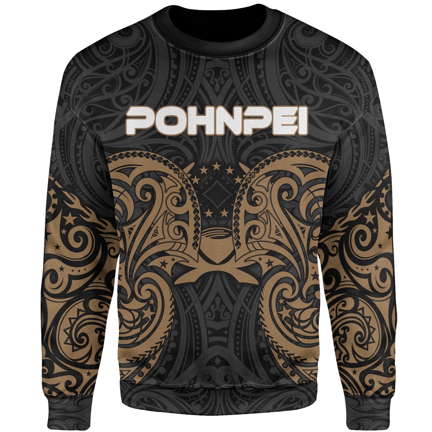 Pohnpei Polynesian Sweater - Spirit Style Gold Unisex Gold - Polynesian Pride