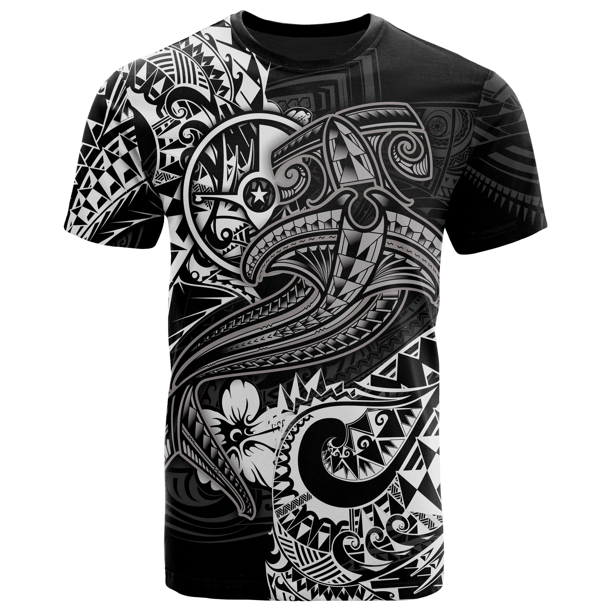 Yap T Shirt White Shark Polynesian Tattoo Unisex White - Polynesian Pride