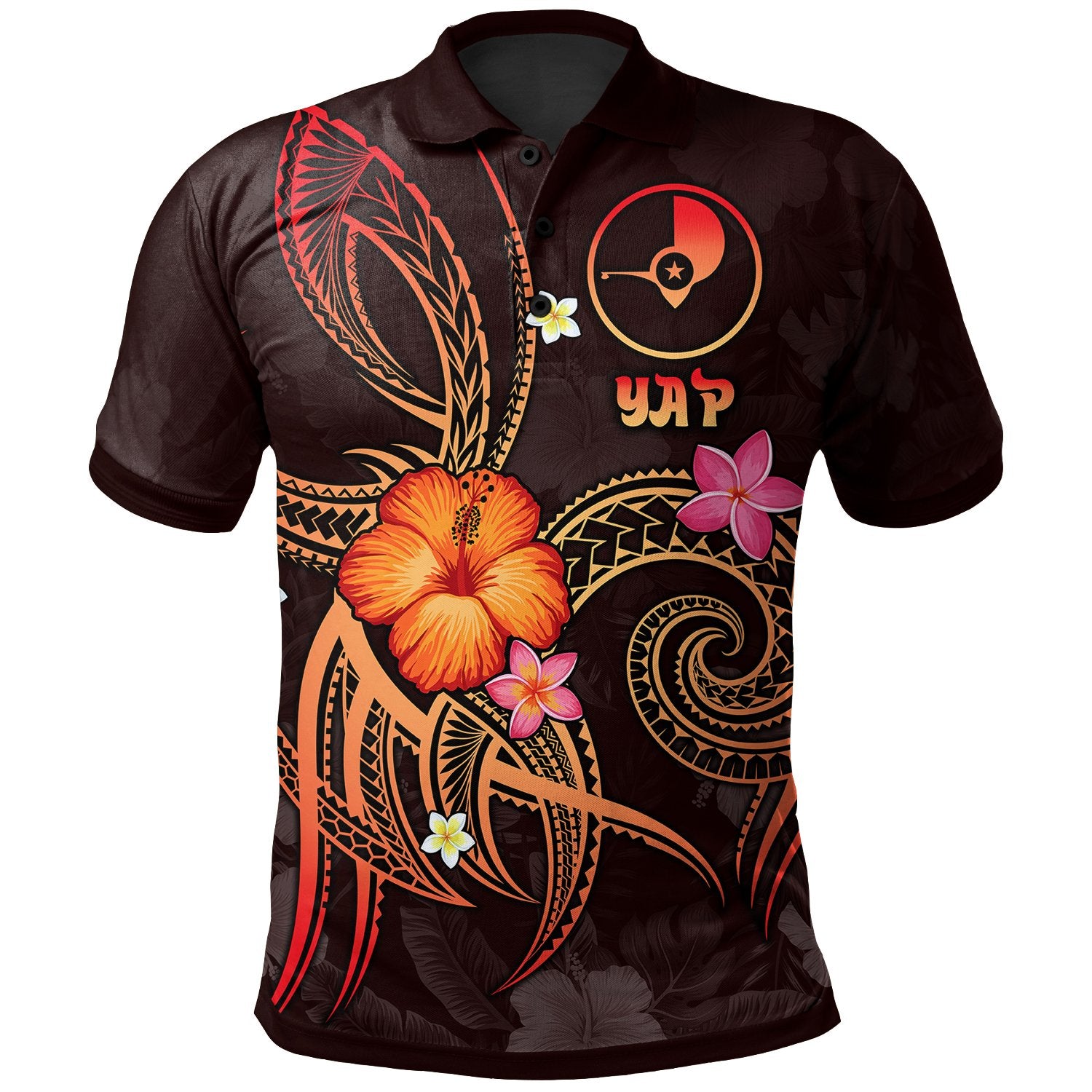 YAP Polynesian Polo Shirt Legend of YAP (Red) Unisex Red - Polynesian Pride