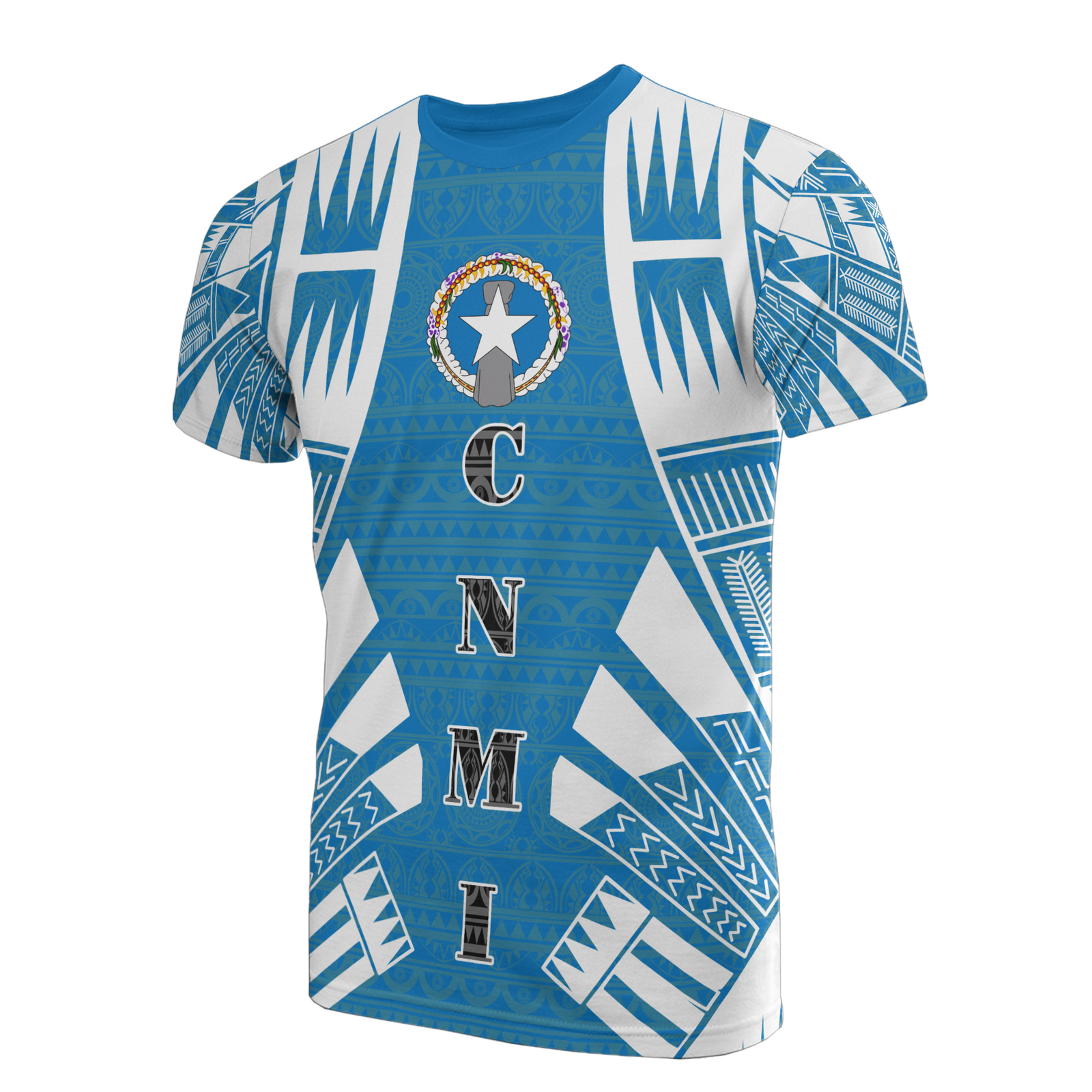Northern Mariana Islands T Shirt C N M I Flag Polynesian Tattoo Blue Style Unisex Blue - Polynesian Pride