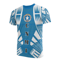 Northern Mariana Islands T Shirt C N M I Flag Polynesian Tattoo Blue Style Unisex Blue - Polynesian Pride