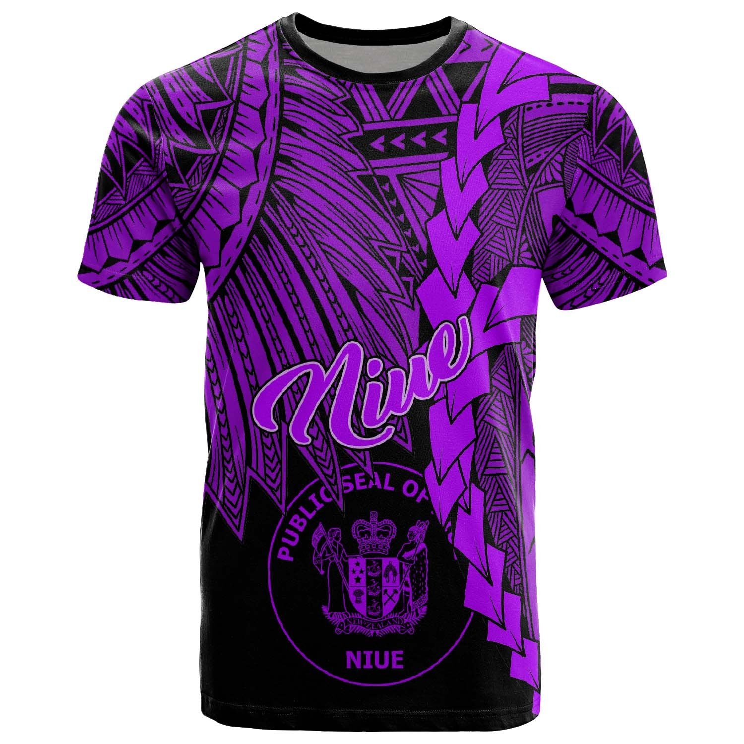 Niue Polynesian T Shirt Tribal Wave Tattoo Purple Unisex Purple - Polynesian Pride