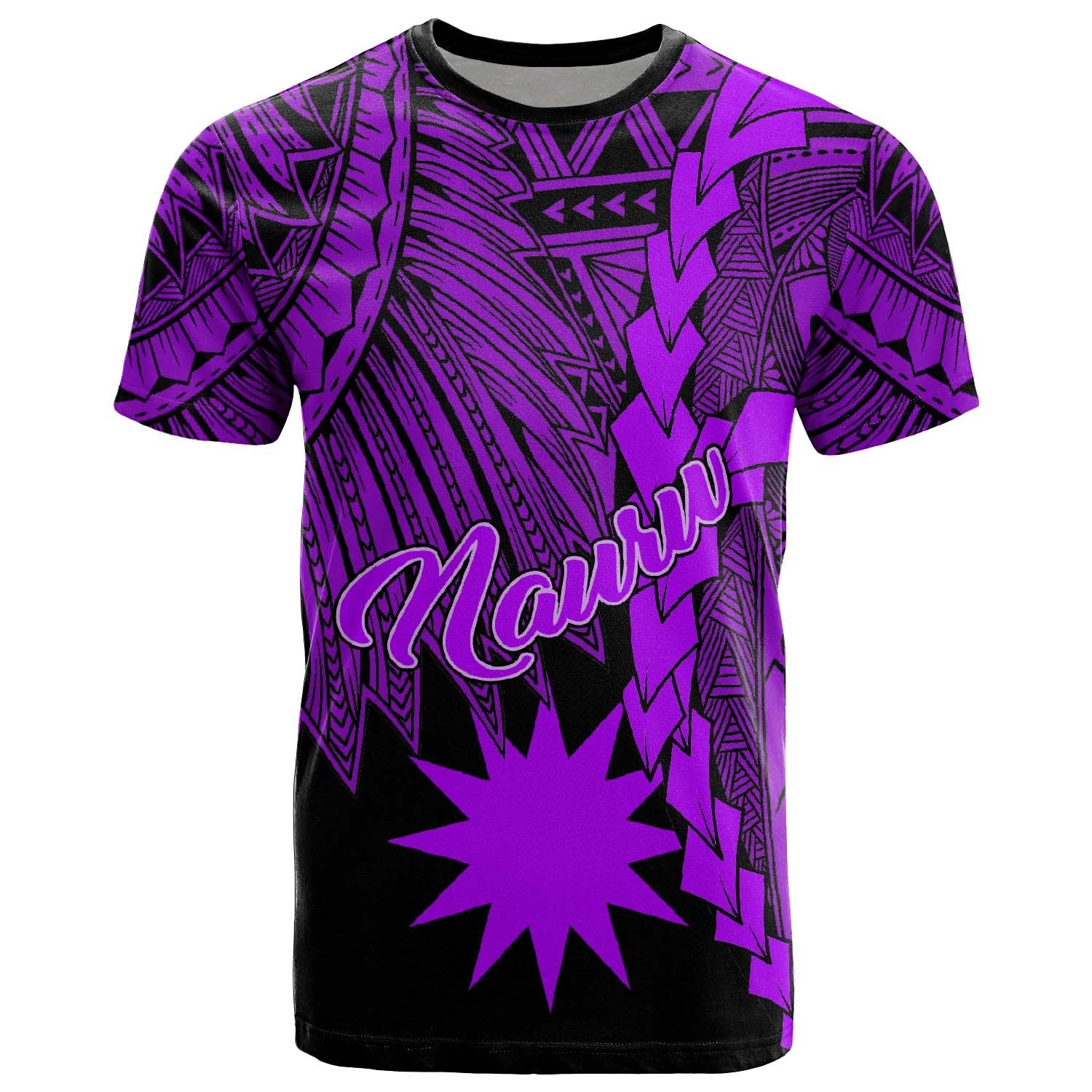 Nauru Polynesian T Shirt Tribal Wave Tattoo Purple Unisex Purple - Polynesian Pride