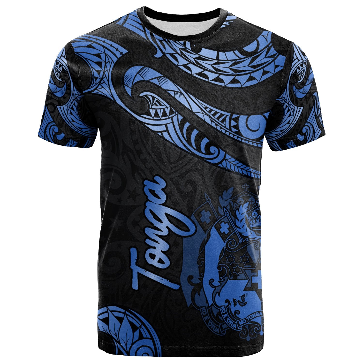 Tonga Polynesian T Shirt Polynesian Tattoo Blue Version Unisex Blue - Polynesian Pride