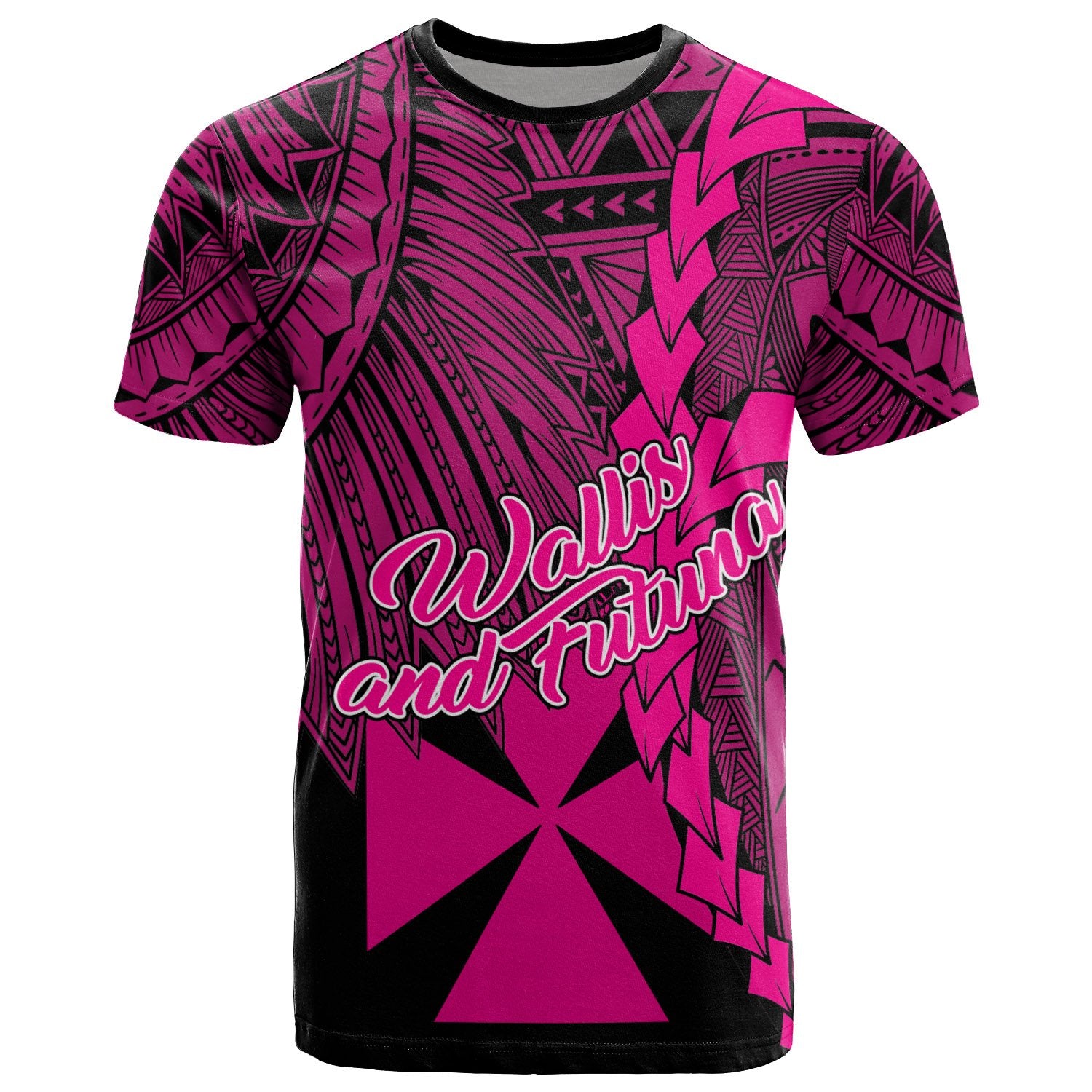 Wallis and Futuna Polynesian T Shirt Tribal Wave Tattoo Pink Unisex Pink - Polynesian Pride