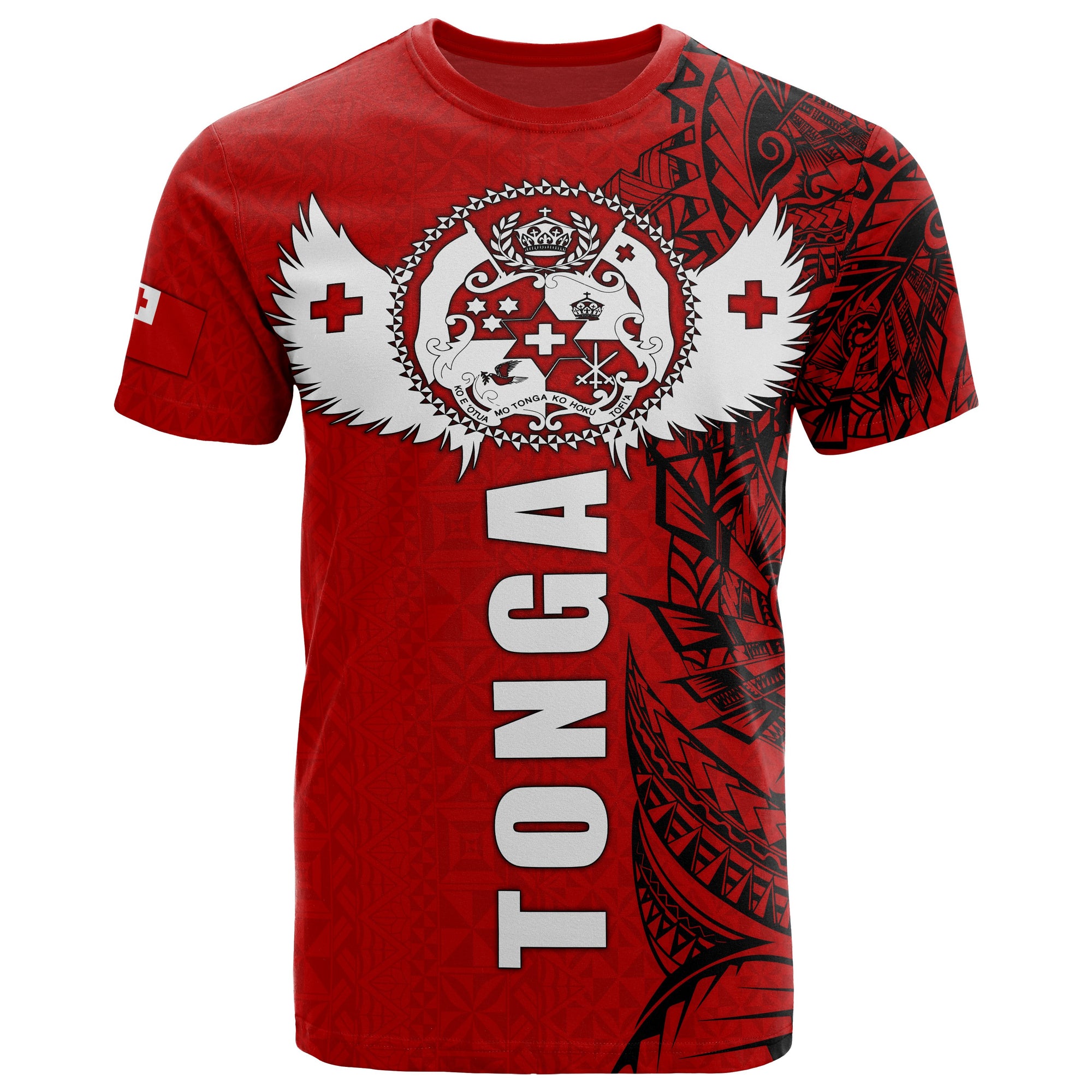 Tonga Polynesian T Shirt Tonga Wings Unisex Red - Polynesian Pride