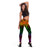 Polynesian Leggings - Green Hibiscus Patterns Red - Polynesian Pride