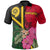 Custom Vanuatu Polo Shirt Vanuatuan Flag with Hibiscus Unisex Red - Polynesian Pride