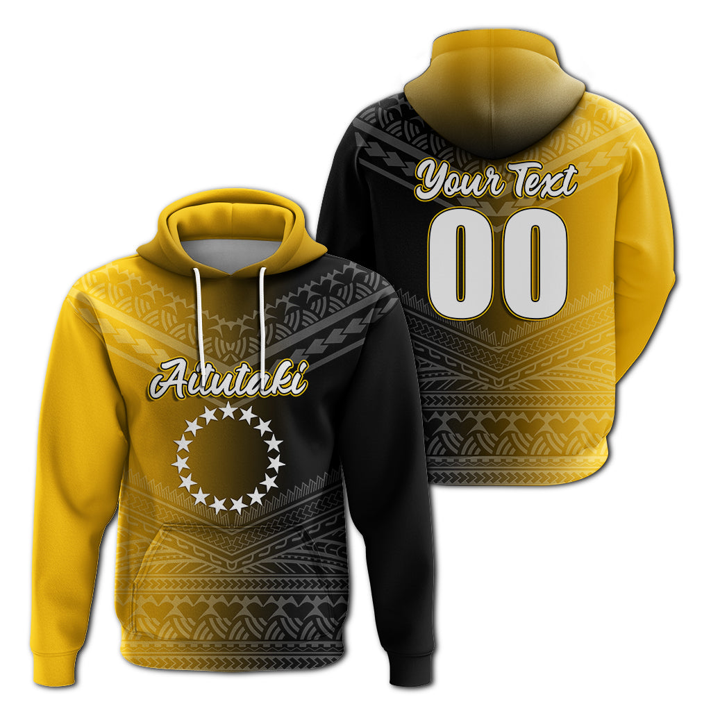 Custom Aitutaki Cook Islands Pride Hoodie LT12 Hoodie Black - Polynesian Pride