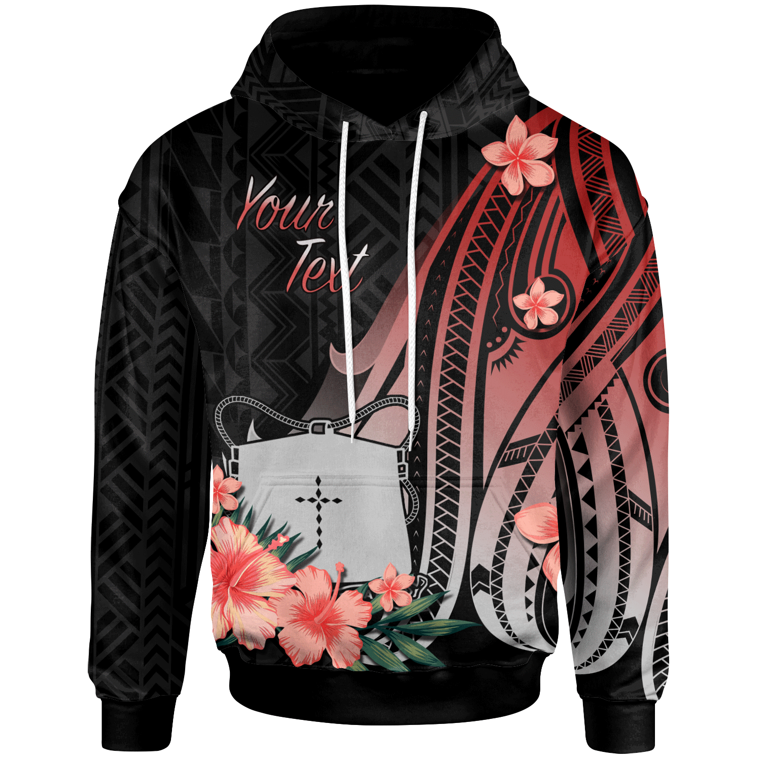 Tokelau Custom Hoodie Red Polynesian Hibiscus Pattern Style Unisex Red - Polynesian Pride