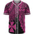 Wallis and Futuna Polynesian Baseball Shirt - Tribal Wave Tattoo Pink Unisex Pink - Polynesian Pride