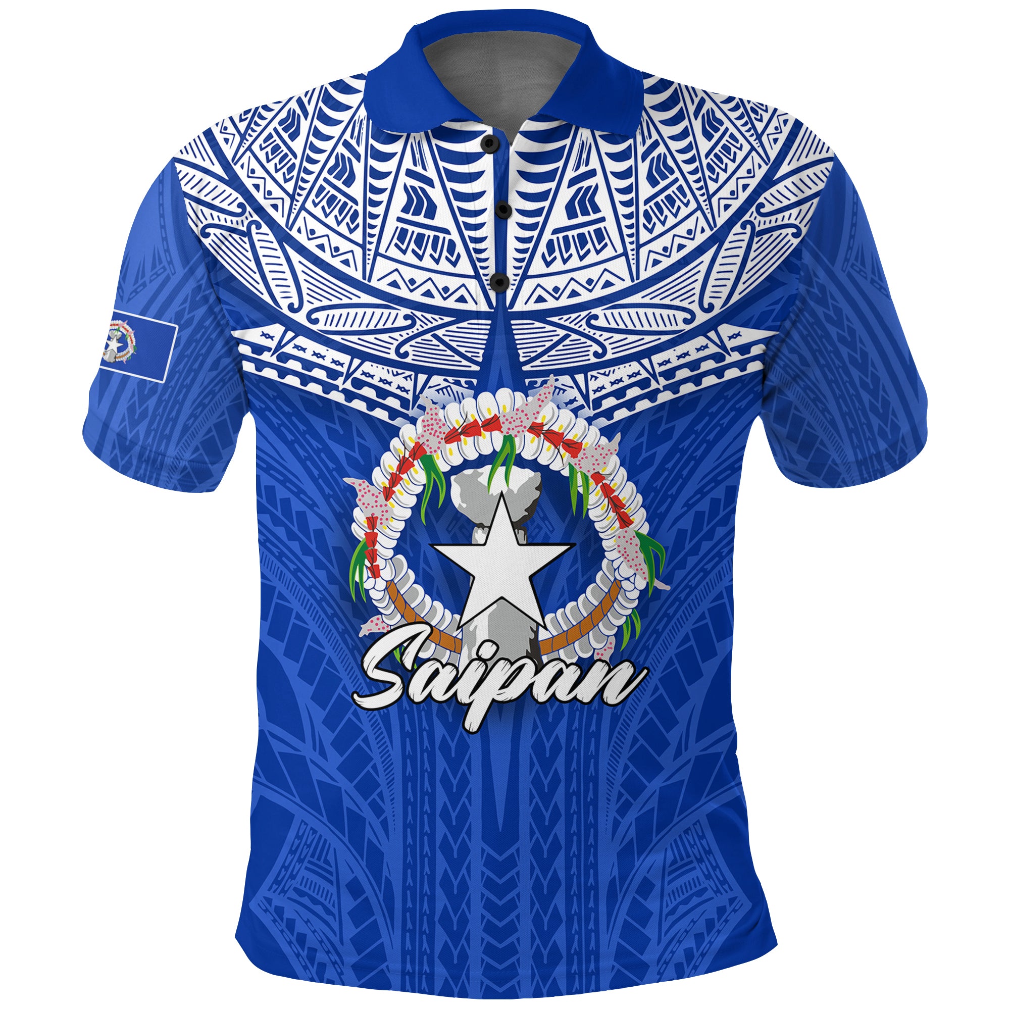 Custom Northern Mariana Islands Saipan Polo Shirt LT12 Unisex Blue - Polynesian Pride