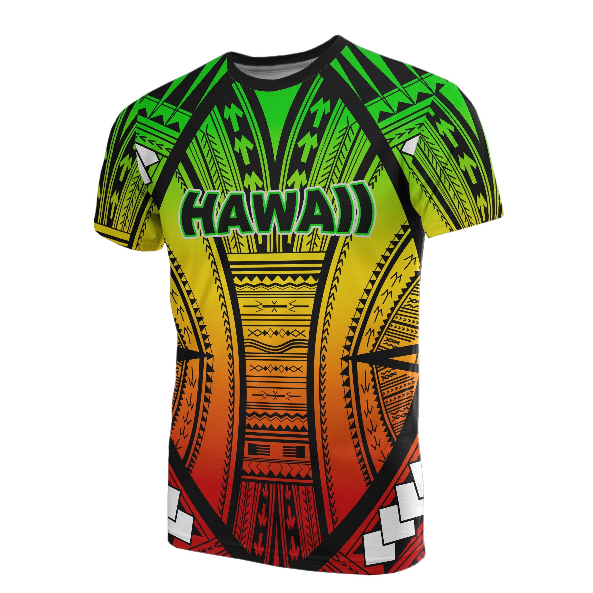 Hawaii All Over T Shirt Hawaii Polynesian Tattoo Reggae Color Unisex Reggae - Polynesian Pride