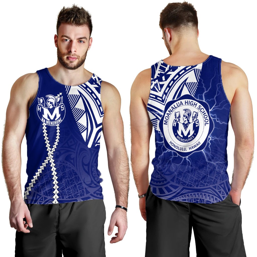 hawaiiTank Top - Moanalua High Men's Tank Top - Forc Style AH Blue - Polynesian Pride