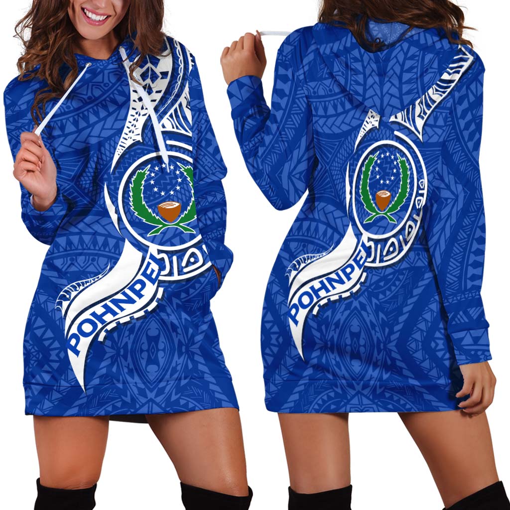 Pohnpei Hoodie Dress - Micronesia Pride Blue - LT12 Women Blue - Polynesian Pride