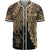 Niue Polynesian Baseball Shirt - Tribal Wave Tattoo Gold Unisex Gold - Polynesian Pride